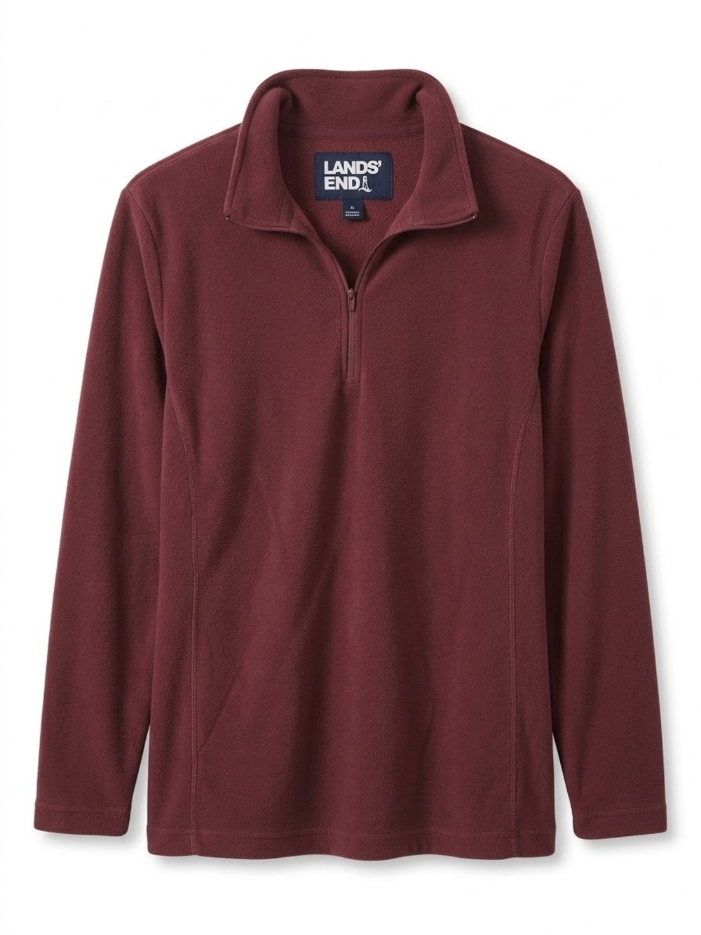 Lands' End Quarter-Zip Fleece Pullover - Wine Size 1X (16/18) Outdoor Athleisure